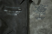 Men's Cross Print Loose Leather Jacket