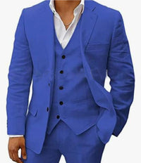 Linen Business Casual Suit Men's Six-piece Set Suit