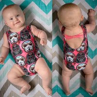 Girls Bikini Cartoon Skull Pattern Swimsuit