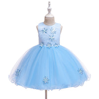 Children's Dress Floral Princess Dress One Year Old Celebration Dress Girls Dress Mesh Flower Children's Dress