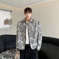 Design Relief Texture Jacquard Lapel Short Jacket Men