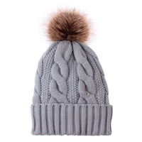 Women's Solid Color Warm Hemp Pattern Knitted Wool Hat