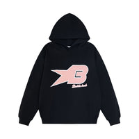 Letter Printed Long Sleeve Hooded Bathroom