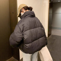 Womens Short Stand-collar Stylish American-style Down Jacket
