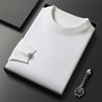 Men's Warm Leisure Solid Color Round Neck Sweater