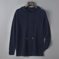 Mens Relaxed-fit Hooded Sweatshirt With Long Sleeves For Casual Wear