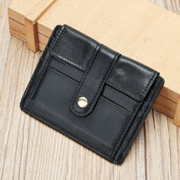 Mens Minimalist Leather Coin And Transit Card Holder