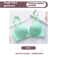Women's Pure Color All-matching Macarons One Piece Underwear Bra-free