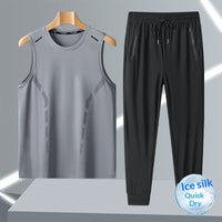 Men's Fashionable Breathable Crew-Neck Sleeveless Vest Set