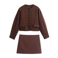 Women's Suits Coat Mini Skirt Suit