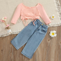 Girls Autumn  Cotton Short Lace-Up Long Sleeves