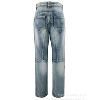 European And American Motorcycle Double Zipper Cycling Pants Four Seasons Slim Racing Anti-fall Jeans