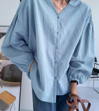 Women's Fashion Loose Full Color Solid Color Shirt
