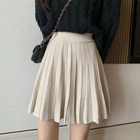 Women's Autumn And Winter High Waist Knit Pleated Skirt