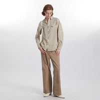 European And American Striped Shirt Women's Autumn Winter Retro Fashion
