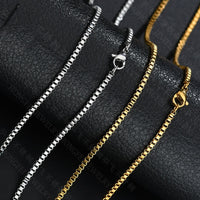Simple Pendant-Free Necklace Titanium Steel Box Chain Necklace For Women