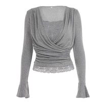 Stylish Minimalist Slim Fit Long Sleeve Top For Women