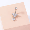 Micro-inlaid Butterfly Belly Button Piercing With Zircon