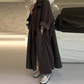 Solid Color Simple Style Loose Versatile Trench Coat Coat
