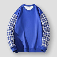 Plaid Sweater Round Neck Loose Long Sleeve Street