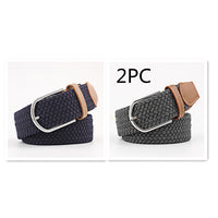 Women's Canvas Belt Student Pants Casual Stretch Braided Needle Buckle