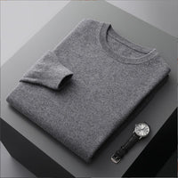 Men's Round Neck Basic Inner Match Thin Middle-aged And Elderly Bottoming Shirt Sweater