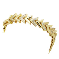 Zircon-inlaid Copper Bangle Bracelet With 18K Gold Plating Square Design Versatile And Effortlessly Luxurious