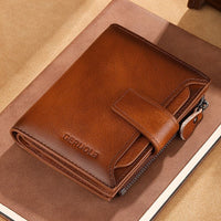 Men's Short Large Capacity Multiple Card Slots Multifunctional Zipper Small Wallet