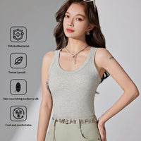 Lyocell Cotton Fixed-cup Padded Strap Camisole