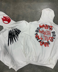 Printed Skull Hot Rhinestone Loose Hooded Sweatshirt