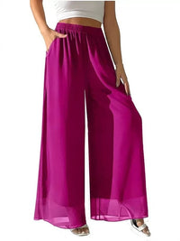 Casual Chiffon Wide-leg Pants A Trendy Loose-fitting Must-have Style For Laid-back Looks