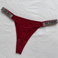Rhinestone Lace Underwear Women's T-back