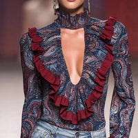Women's V-neck Versatile Fashion Chiffon Shirt Top