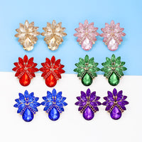 New Fashion Women's Personality Flower Rhinestone-embedded Earrings