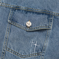 American High Street Letter Embroidery Denim Clothes Jacket