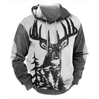 Men's Printed Hoodie Has Pocket Sweatshirt