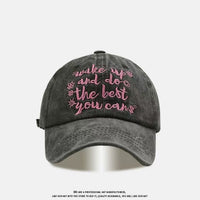 All-match Retro Face-looking Small Letters Soft Top Washed Sun-proof Baseball Cap For Men