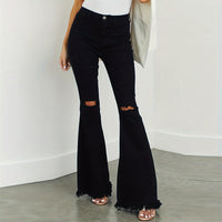 Temu American-style Tomboy Ripped Slim-fit Womens Jeans
