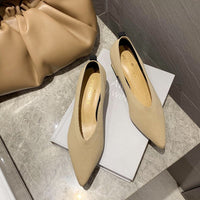 Fashion Retro Women's Pointed Toe Knitted Chunky Heels