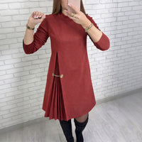 Short-sleeve Solid-color Chic Cropped Dress