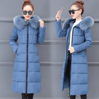 Korean-style Extended Over-the-knee Down Cotton Coat