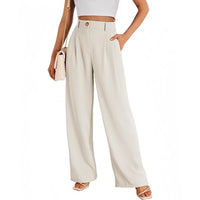 New European And American Style Pocket Dress Pants Wide-leg Formal Trousers