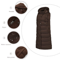 Ladies Hooded Sleeveless Zipper Cotton Padded Thickened