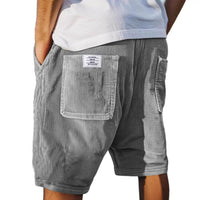 Men's Multi-pocket Embroidery Mark Corduroy Shorts