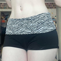 Printed Stitching High Waist Basic Style Casual Super Short Shorts