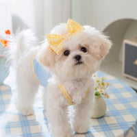 Heart Relief Texture Bow Suspenders Vest Small Dog