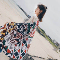 Ethnic Style Cotton And Linen Scarf Seaside Travel Oversized Beach Towel