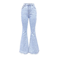 All-match Stretch Micro-nail Pearl Jeans