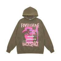 Men's Printed Washed Hooded Sweater