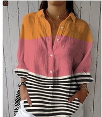European And American Women's Animal-print Blouse